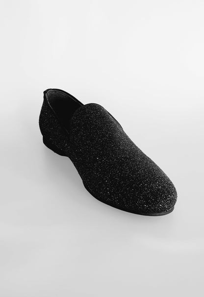 Scarpa mocassino da uomo 800 HW Wish Dance Shop in Jannot nero brillantinato con dettagli argentati, elegante e lucida.