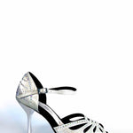 Load image into Gallery viewer, Diamond (L5) - Silver Gray Satin Dance Shoe with Boreal Swarovski and Stiletto Heel
