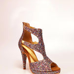 Load image into Gallery viewer, Nina Kristall - Sandalo da Donna con Plateau in Kristal Multicolor Foderata in Pelle Tacco a Spillo Largo
