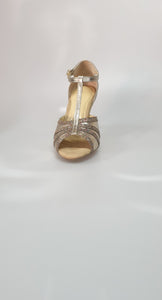 Selene 145B - Scarpa da Donna in Pelle Laminata Oro e Multicolor Oro