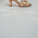 Load image into Gallery viewer, 301H - Flesh Satin Shoe with Net and Spool Heel
