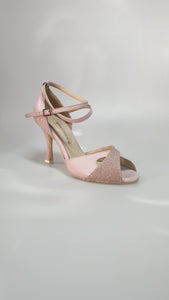 32QB - Sandal with Straps in Pink Fish Pink Leather