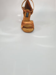 Carica immagine nella Galleria, 304H - Scarpa in Raso Bronzo Tacco a Rocchetto
