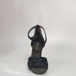 Load image into Gallery viewer, 314H - Black Satin Shoe Without Net with Stripes and Rock Heel
