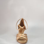 Load image into Gallery viewer, 301H - Flesh Satin Shoe with Net and Spool Heel
