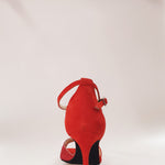 Load image into Gallery viewer, 32QB (B) Red Suede and Red Glitter Shoe
