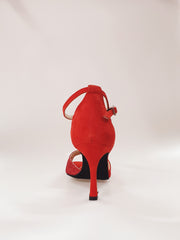 Load image into Gallery viewer, 32QB (B) Red Suede and Red Glitter Shoe
