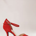 Load image into Gallery viewer, 32QB (B) Red Suede and Red Glitter Shoe

