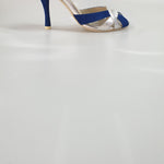 Load image into Gallery viewer, OndaVB - Scarpa da Donna in Camoscio Blu Royal e Pelle Argento
