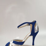 Load image into Gallery viewer, OndaVB - Scarpa da Donna in Camoscio Blu Royal e Pelle Argento

