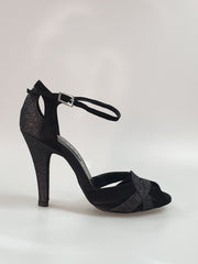 Load image into Gallery viewer, Onda QA (B) - Scarpa in Camoscio e Glitter Nero
