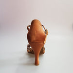 Load image into Gallery viewer, Infinity (BI-Flex) - Woman&#39;s Shoe in Bronze Silk Satin with Partial Swarovski only forward and Extraflex Competition Bottom
