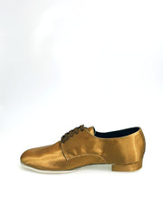 Load image into Gallery viewer, Marcy (PJ) - Stringata Mod. Derby Scarpa in Raso Seta Bronzo Forma Tonda
