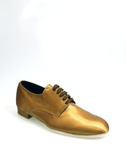 Load image into Gallery viewer, Marcy (PJ) - Stringata Mod. Derby Scarpa in Raso Seta Bronzo Forma Tonda
