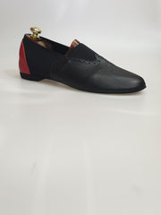 Load image into Gallery viewer, Roly - 06 Pelle Nera tallone Pelle Rossa Elastico Nero
