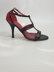 Load image into Gallery viewer, 3141 TPDA - Black Leather Shoe Red inlays

