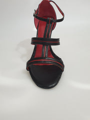 Load image into Gallery viewer, 3141 TPDA - Black Leather Shoe Red inlays
