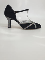 Load image into Gallery viewer, 3266 (TPDA) - Semi-closed shoe in Black Boreal Silver Suede
