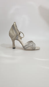 301H - Silver Satin Silver Glitter Shoe and Net