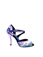 Carica immagine nella Galleria, Leonor (676Y)  - Scarpa da Donna in Raso Seta Fiorato Caracas Lilla
