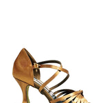Load image into Gallery viewer, Fabiana (205/7) - Basic Dance Shoe for Woman in Bronze Silk Satin with Spool Heel
