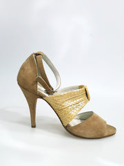 Load image into Gallery viewer, Alena - TNG 05 Hazelnut Suede Python Silk Gold
