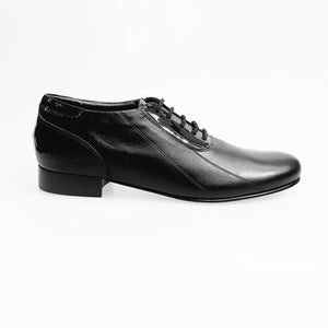 Bogart (006V) - Men's Laced Shoe Oxford Mod. Closure in Black Leather Under-Laces Black Patent Black Patent