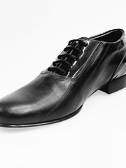 Load image into Gallery viewer, Bogart (006V) - Men&#39;s Laced Shoe Oxford Mod. Closure in Black Leather Under-Laces Black Patent Black Patent
