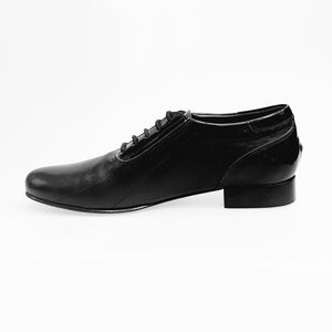 Bogart (006V) - Men's Laced Shoe Oxford Mod. Closure in Black Leather Under-Laces Black Patent Black Patent