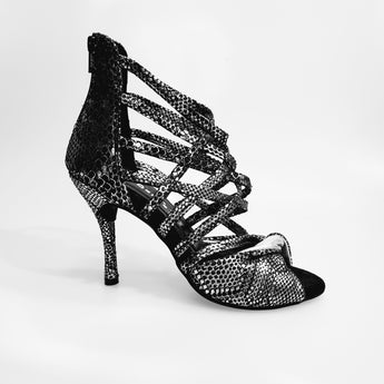 Natalia (360) - Woman's High Sandal in Silver Python