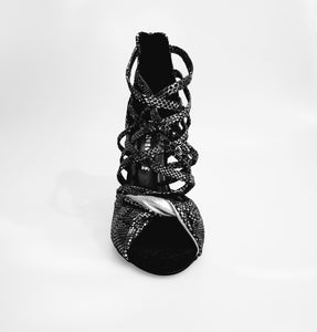 Natalia (360) - Woman's High Sandal in Silver Python