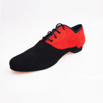 Load image into Gallery viewer, Esteban (MS07) KIMA - Stringata da Uomo chiusura Mod. Oxford in Camoscio Nero e Camoscio rosso Ricamo Kima Nero Forma Tonda
