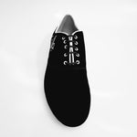 Carica immagine nella Galleria, Scarpa da uomo Wish Dance Shop Esteban MS07 KIMA stringata Oxford in camoscio nero con ricamo bianco, forma tonda.
