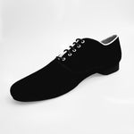 Carica immagine nella Galleria, Scarpa da uomo Wish Dance Shop Esteban MS07 KIMA stringata Oxford in camoscio nero con ricamo bianco, forma tonda.
