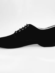 Carica immagine nella Galleria, Esteban (MS07) KIMA - Stringata da Uomo chiusura Mod. Oxford in Camoscio Nero  Ricamo Kima Bianco Forma Tonda