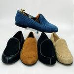 Load image into Gallery viewer, ROMEO (800K) - Mocassino Camoscio Marrone Cammello cuciture cammello foderato in pelle marrone scuro
