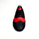 Load image into Gallery viewer, Billie Diablo - Jazz Plus shoe forward and Black Glitter Pads remaining Red Leather

