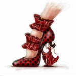 Carica immagine nella Galleria, Carmen (B) - Scarpa Decoltè Da Flamenco in Camoscio Nero con Chiodi Ribattuti a Mano
