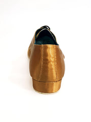 Load image into Gallery viewer, Marcy (PJ) - Stringata Mod. Derby Scarpa in Raso Seta Bronzo Forma Tonda
