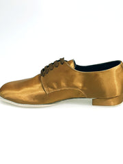 Load image into Gallery viewer, Marcy (PJ) - Stringata Mod. Derby Scarpa in Raso Seta Bronzo Forma Tonda
