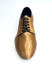 Load image into Gallery viewer, Marcy (PJ) - Stringata Mod. Derby Scarpa in Raso Seta Bronzo Forma Tonda

