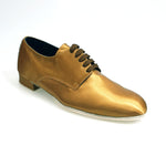 Load image into Gallery viewer, Marcy (PJ) - Stringata Mod. Derby Scarpa in Raso Seta Bronzo Forma Tonda
