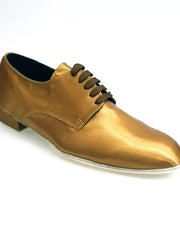 Load image into Gallery viewer, Marcy (PJ) - Stringata Mod. Derby Scarpa in Raso Seta Bronzo Forma Tonda
