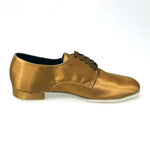 Load image into Gallery viewer, Marcy (PJ) - Stringata Mod. Derby Scarpa in Raso Seta Bronzo Forma Tonda
