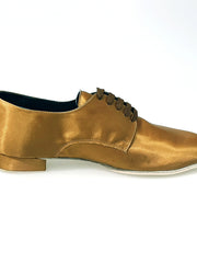 Load image into Gallery viewer, Marcy (PJ) - Stringata Mod. Derby Scarpa in Raso Seta Bronzo Forma Tonda
