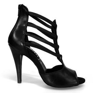 Lilith Zip (460ZIP) - Sandalo da Donna in Pelle Nera con Zip sul Tallone Elastici Neri