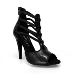 Load image into Gallery viewer, Lilith Zip (460ZIP) - Sandalo da Donna in Pelle Nera con Zip sul Tallone Elastici Neri
