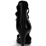 Load image into Gallery viewer, Lilith Zip (460ZIP) - Sandalo da Donna in Pelle Nera con Zip sul Tallone Elastici Neri
