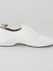 Carica immagine nella Galleria, Billie Pearl White - Scarpa Jazz Plus in Pelle Bianca Profilo Bianco
