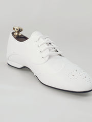 Carica immagine nella Galleria, Billie Pearl White - Scarpa Jazz Plus in Pelle Bianca Profilo Bianco
